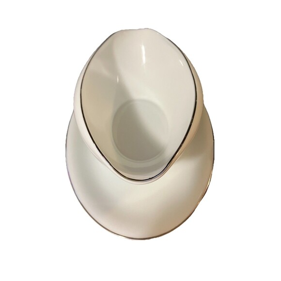 VTG Cresent Fine China Sarasota Gravy Boat & Attached Saucer Plate  5712 Japan - Picture 3 of 12